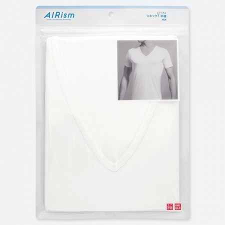 UNIQLO AIRism Мужская футболка с V-образным вырезом