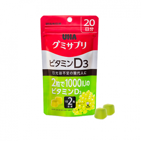 UHA Жевательный витамин D3 1000 МЕ (20 дней - 40 шт)