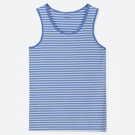 Uniqlo AIRism майка для мальчиков (Голубой в полоску, 110)