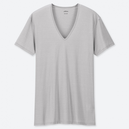 UNIQLO AIRism Мужская футболка с V-образным вырезом