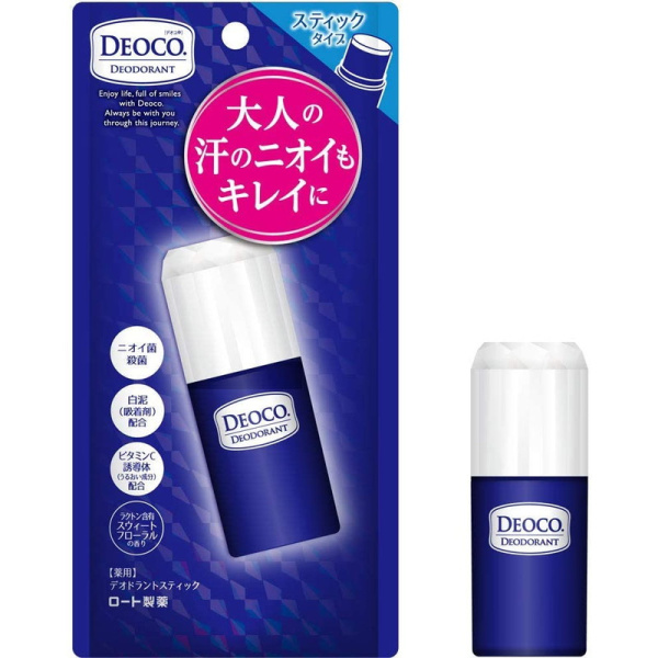 Rohto - Deoco - Medicated deodorant stick Rohto Deoco твердый дезодорант от пота и возрастного запаха