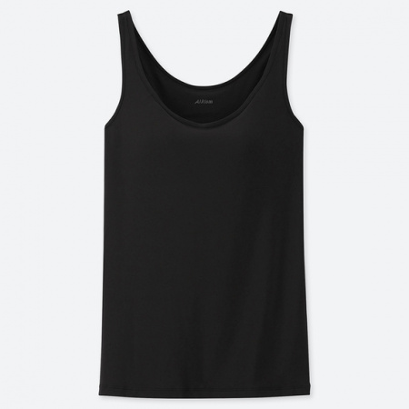 UNIQLO AIRism Женская майка с чашечками разных цветов (Черная, M)