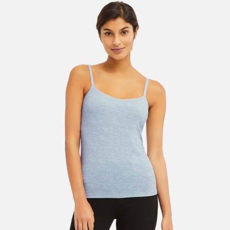UNIQLO AIRism Женская майка с чашечками (светло-голубой, M)